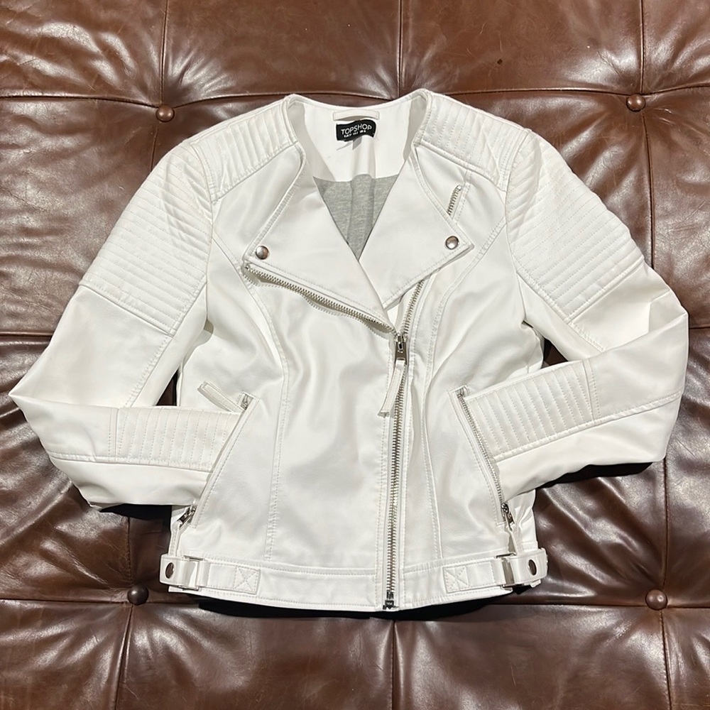 Faux leather jacket TOPSHOP women